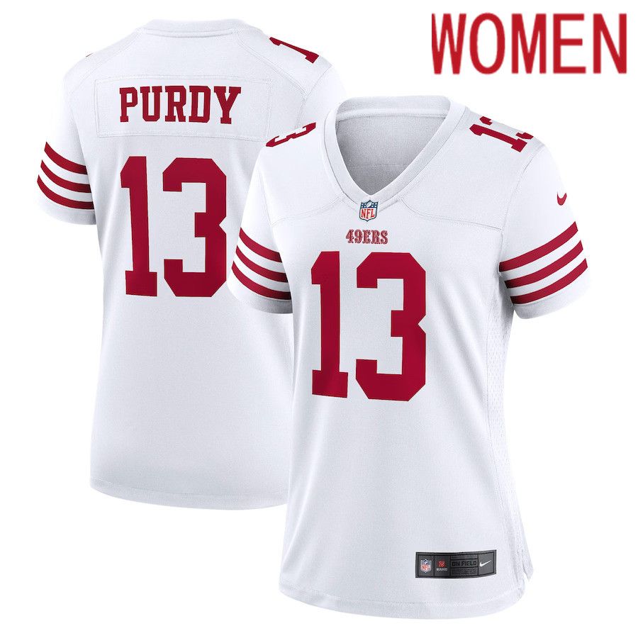 Women San Francisco 49ers 13 Brock Purdy Nike White Game Player NFL Jersey